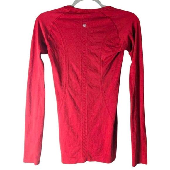 LULULEMON ATHLETICA Swiftly Tech Long Sleeve in Vivid Flame Size 4 - Picture 3 of 3
